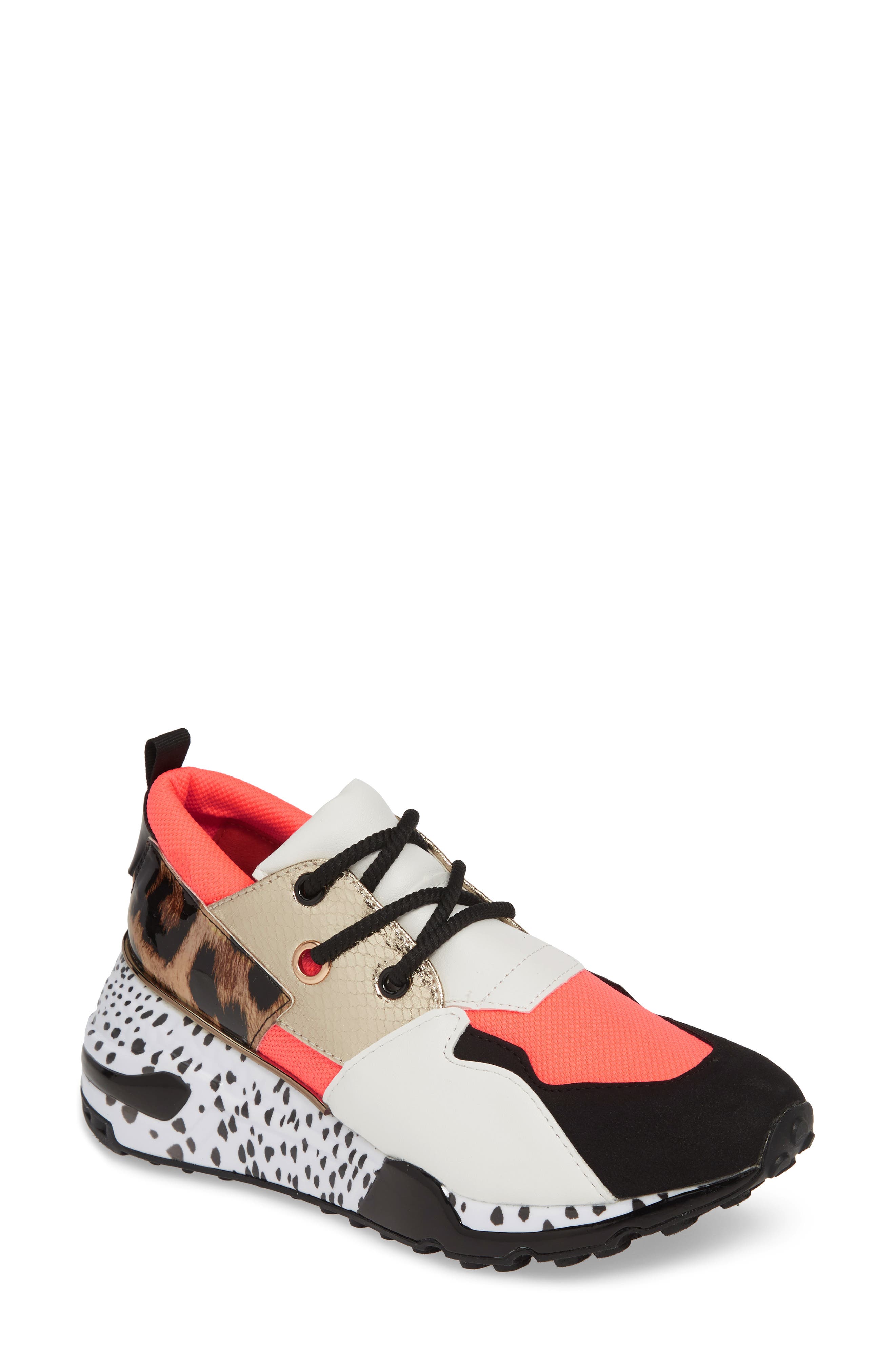 steve madden cliff sneakers coral