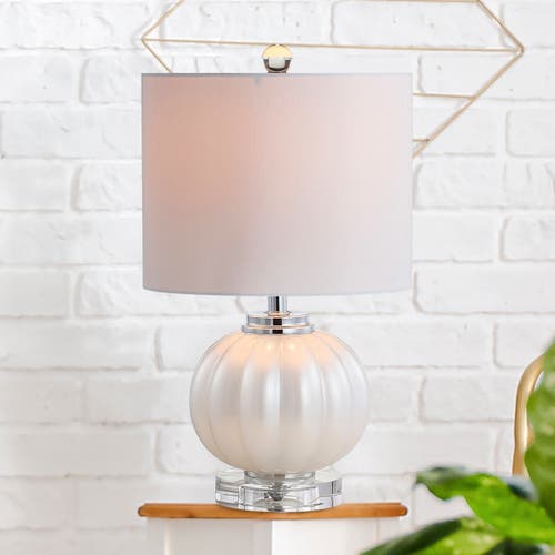 Jonathan Y Pearl Glass/crystal Led Table Lamp In White/cream