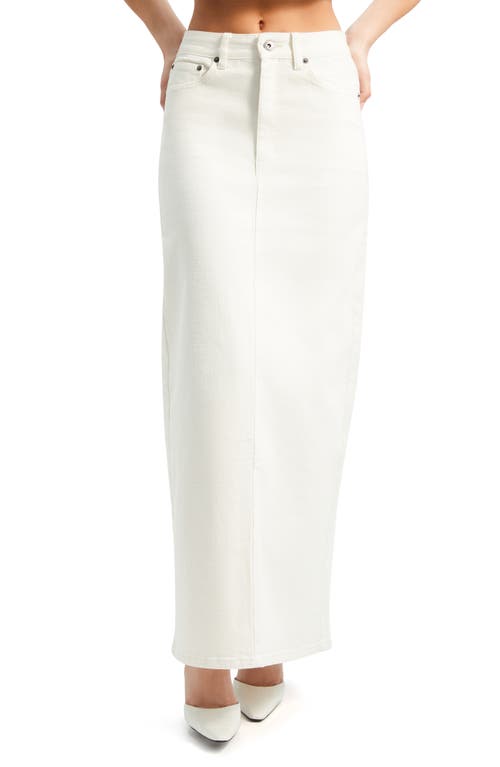Evianna Denim Maxi Skirt in Off White