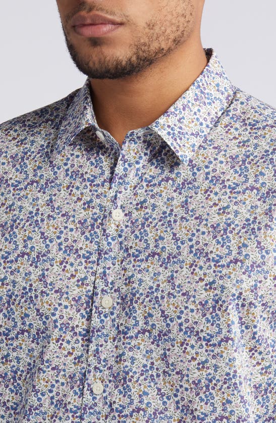 Shop Liberty London Wiltshire Bud Lasenby Floral Cotton Button-up Shirt In Blue Multi