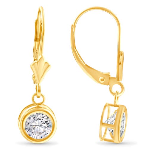 Bliss Diamond 1.80ct Diamond Lab Grown Dangle Lever Back Hoop Earrings 14k Yellow Gold In 14k Yellow Gold