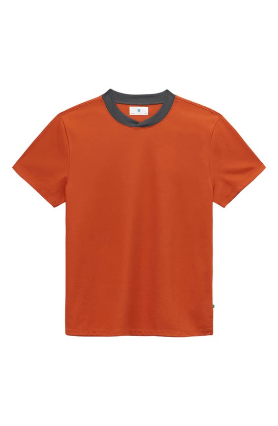 Jason Scott Tech Mock Neck T-shirt In Burnt Orange