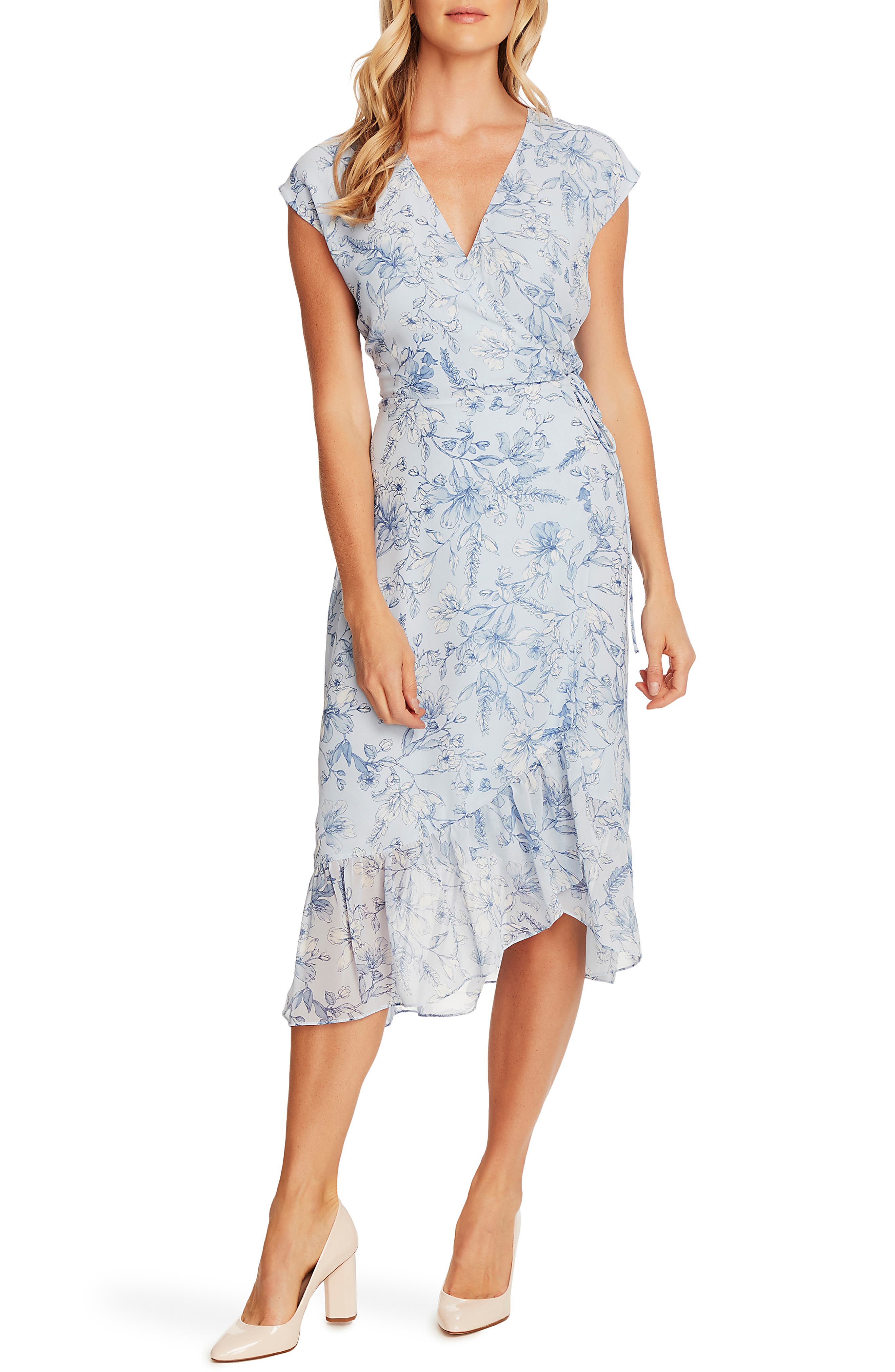 vince camuto faux wrap dress
