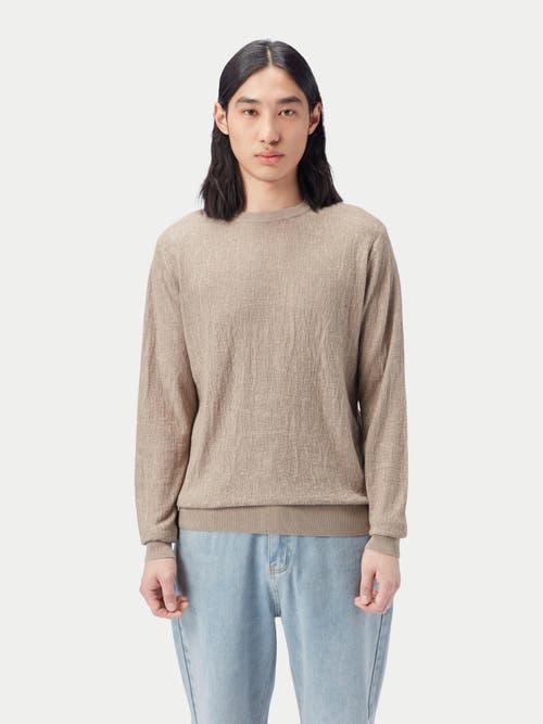 Gobi Mongolian Cashmere Lightweight Silk Cashmere Textured Sweater In Nomad