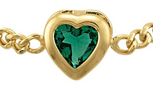 Fzn Heart Charm Bracelet In Emerald