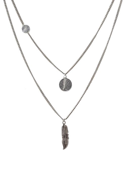 Ettika Men's Double Layered Charm Necklace in Silver at Nordstrom