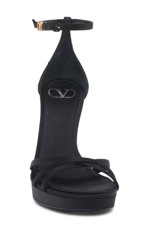 Valentino Garavani Garavani Eveninglam Satin Platform Sandal 120mm Woman Black 42 In Nero