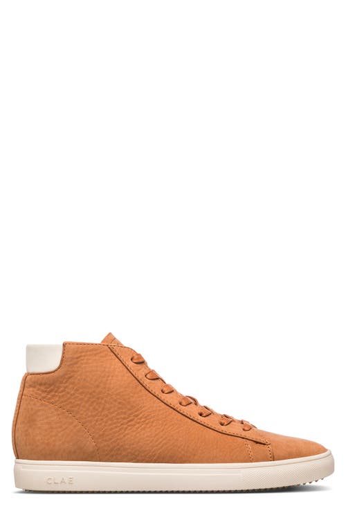 Clae Bradley Leather Mid Top Sneaker In Wheat Nubuck