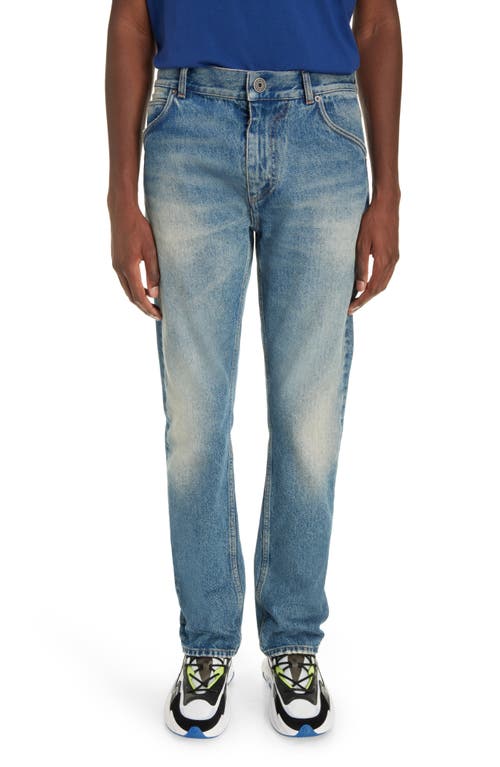Balmain Regular Fit Jeans 6Ff Blue at Nordstrom,