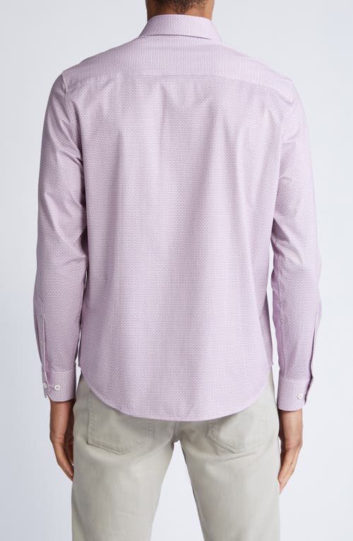 Shop Bugatchi James Ooohcotton® Micropattern Button-up Shirt In Magenta