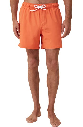 Shop Cotton On Stretch Swim Trunks In Paradise Orange