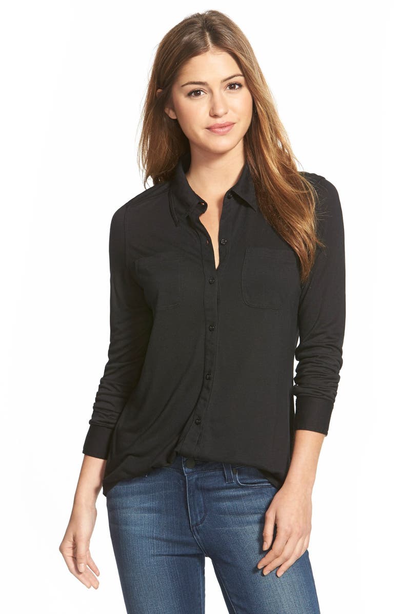 Caslon® Long Sleeve Knit Shirt (Regular & Petite) | Nordstrom