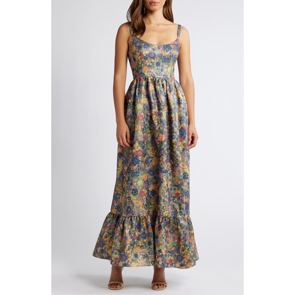 Hutch Tiered Floral Maxi Dress in Muted Whimsy Floral