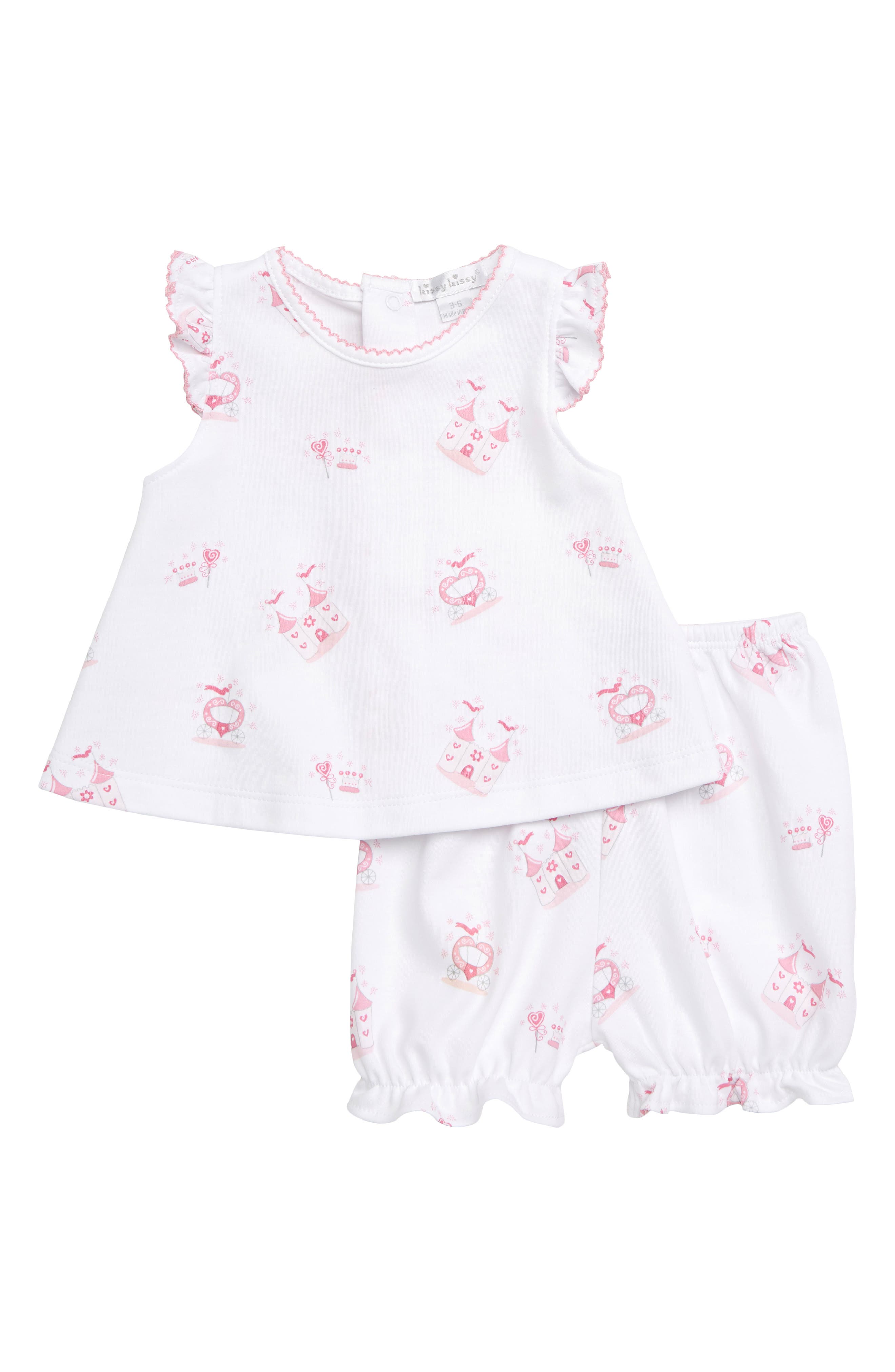 Kissy Kissy Princess Castle Tee & Bubble Shorts Set (Baby) Nordstrom