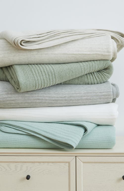 Woven & Weft Channel Stitch 3-piece Jersey Quilt Set In Heathered Seaglass