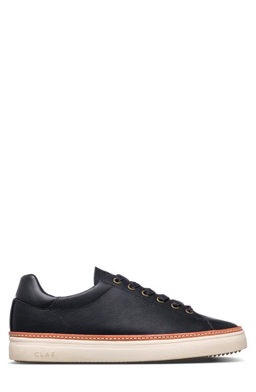 Clae Bradley Leather Welt Sneaker In Black Leather