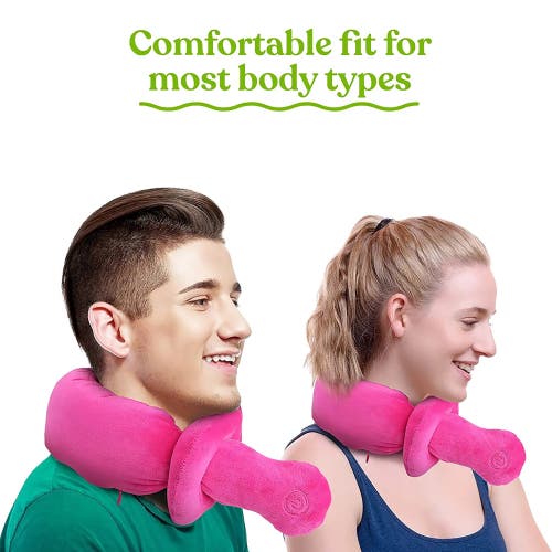 Pursonic Portable Neck & Shoulder Adjustable Massaging Wrap Blue In Pink