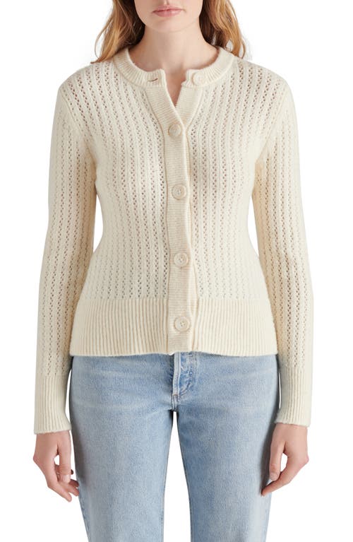 Shop Steve Madden Illiana Open Stitch Cardigan In Cream