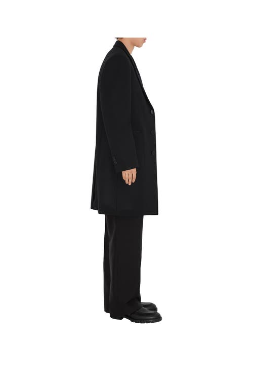 Burberry Wool Single-breasted Tailored Coat In Black