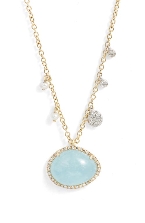 Meira T Aquamarine Pendant Necklace in Gold at Nordstrom, Size 18