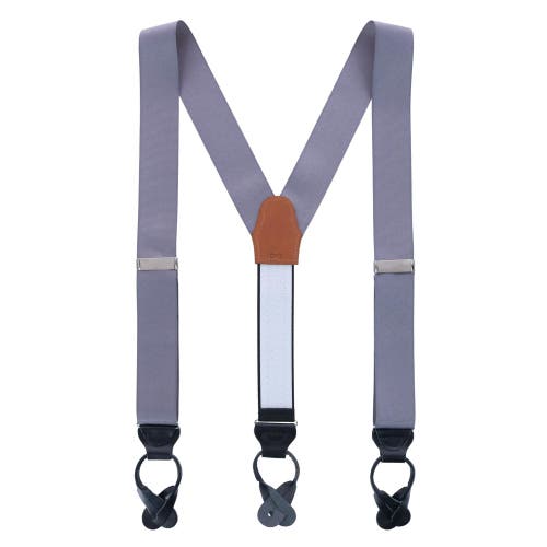 Trafalgar Big & Tall Phoenix 38mm Grosgrain Non Stretch Ribbon Button End Suspenders In Smokey Grey