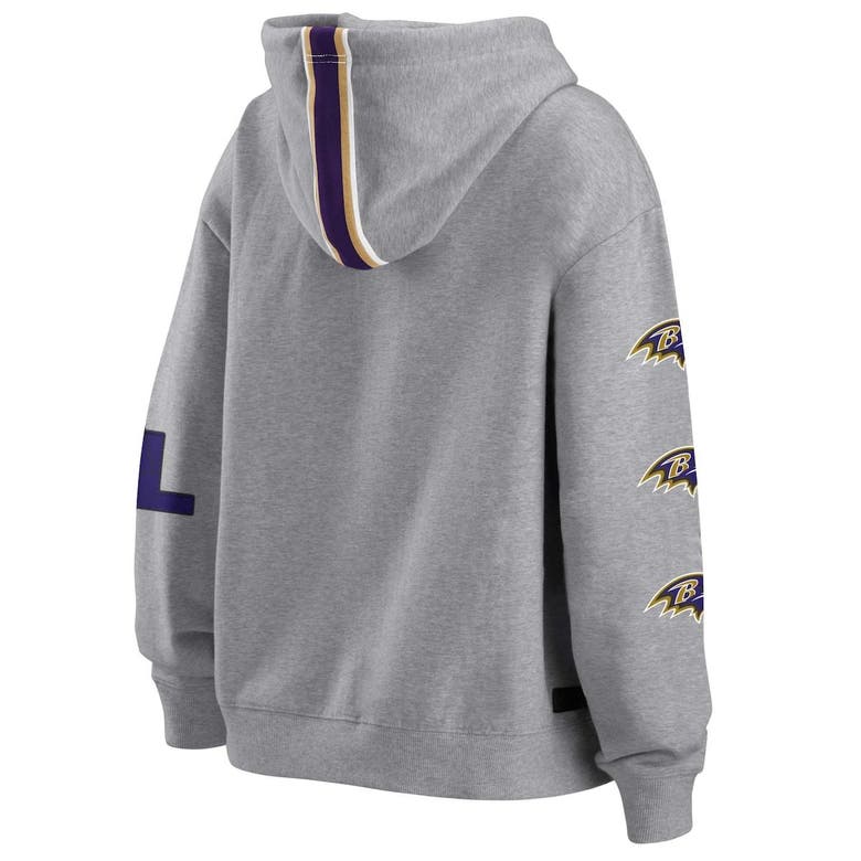 Women's Wear by Erin Andrews Gray Baltimore Ravens Full-Zip Hoodie