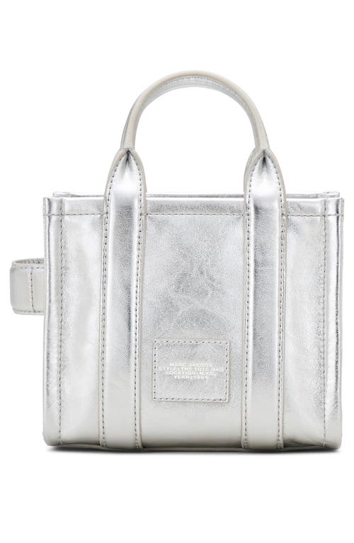 Marc Jacobs The Metallic Leather Tote Bag In Metallic Silver
