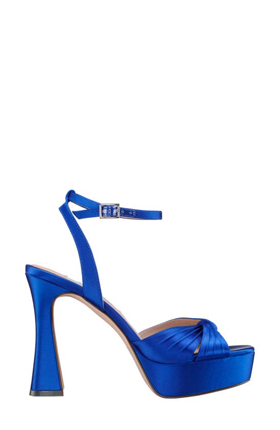 Shop Nina Angie Ankle Strap Platform Sandal In Eletric Blue