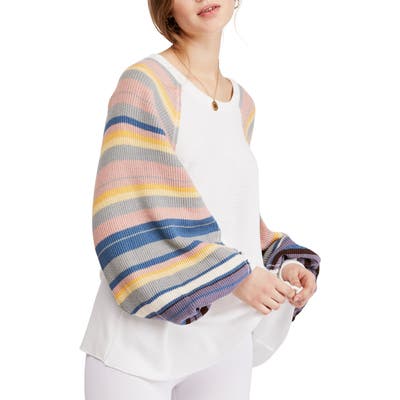 Free People Rainbow Dreams Knit Top, White