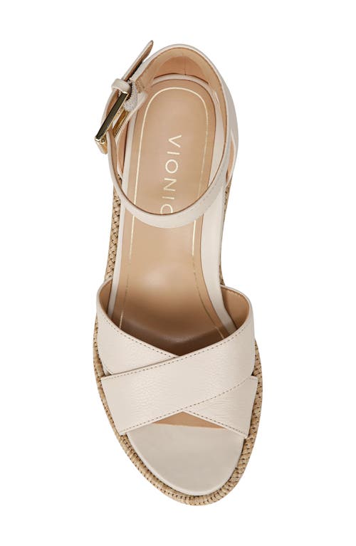 Vionic Marina Ankle Strap Wedge Sandal In Cream