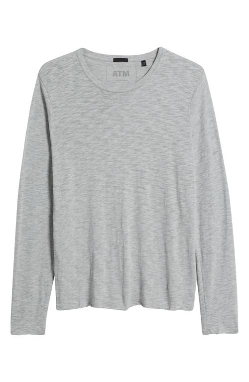 Shop Atm Anthony Thomas Melillo Raw Edge Long Sleeve T-shirt In Heather Grey