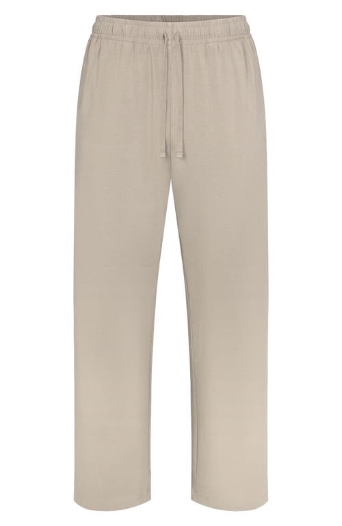 Shop Skims Straight Leg Stretch Lounge Pants In Shale