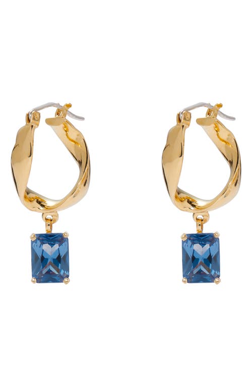 Lady Grey Infinity Hoop Earrings In Gold/blue Zircon