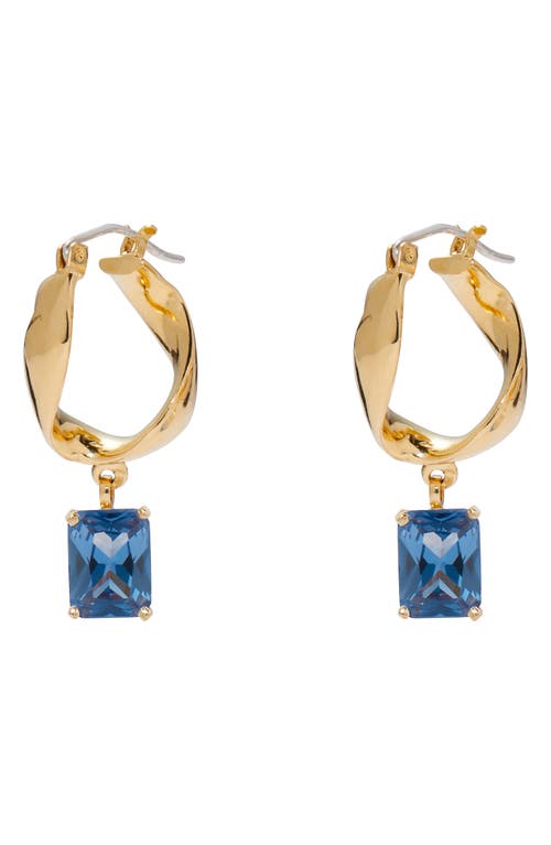 Shop Lady Grey Infinity Hoop Earrings In Gold/blue Zircon