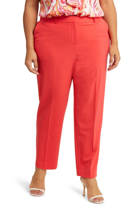 Women's Plus Size Red Trousers