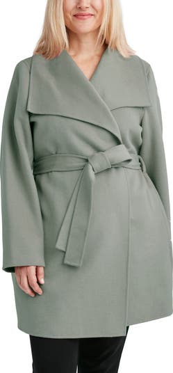 Tahari ella wool top blend wrap coat