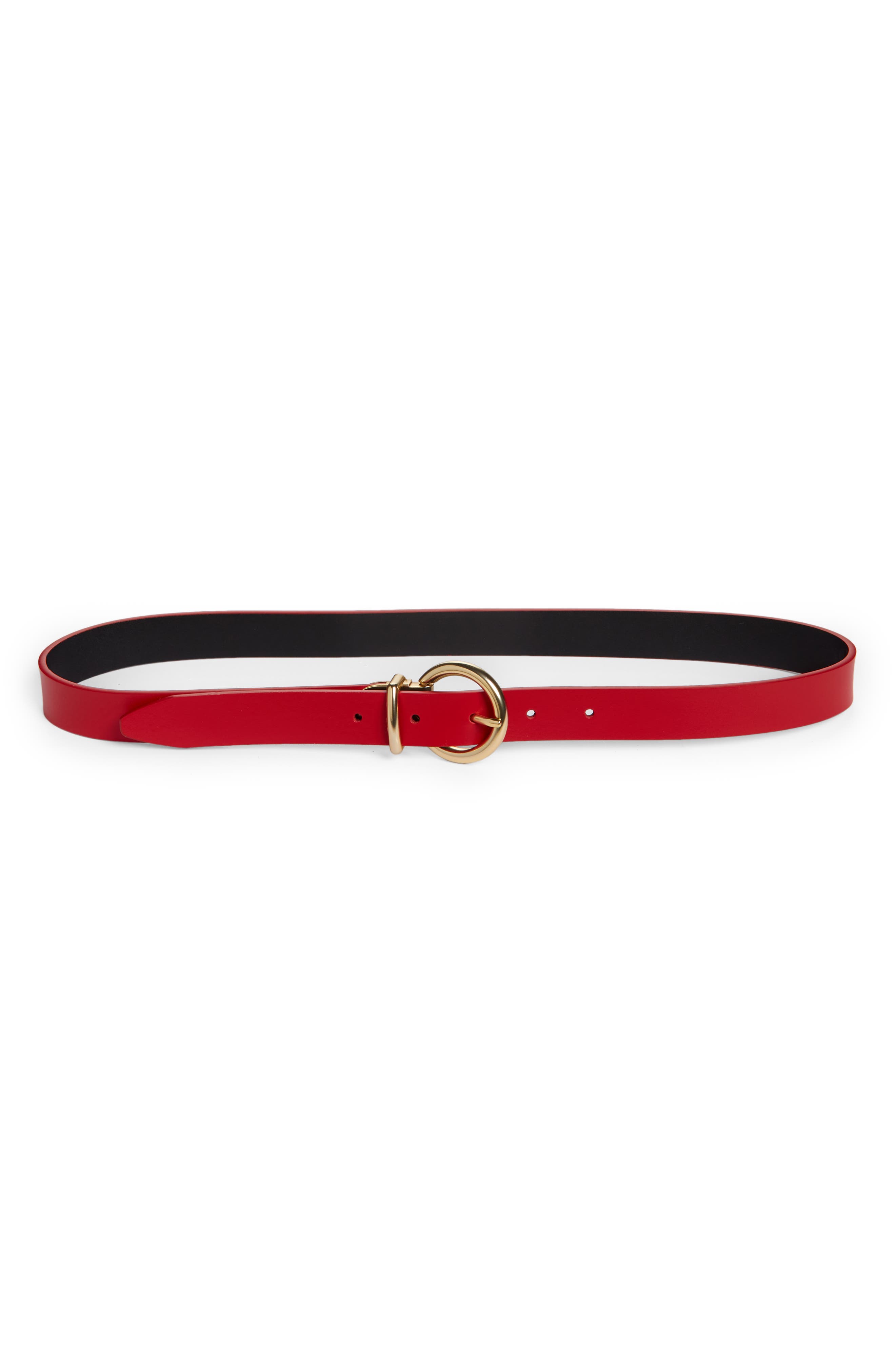 slim red belt