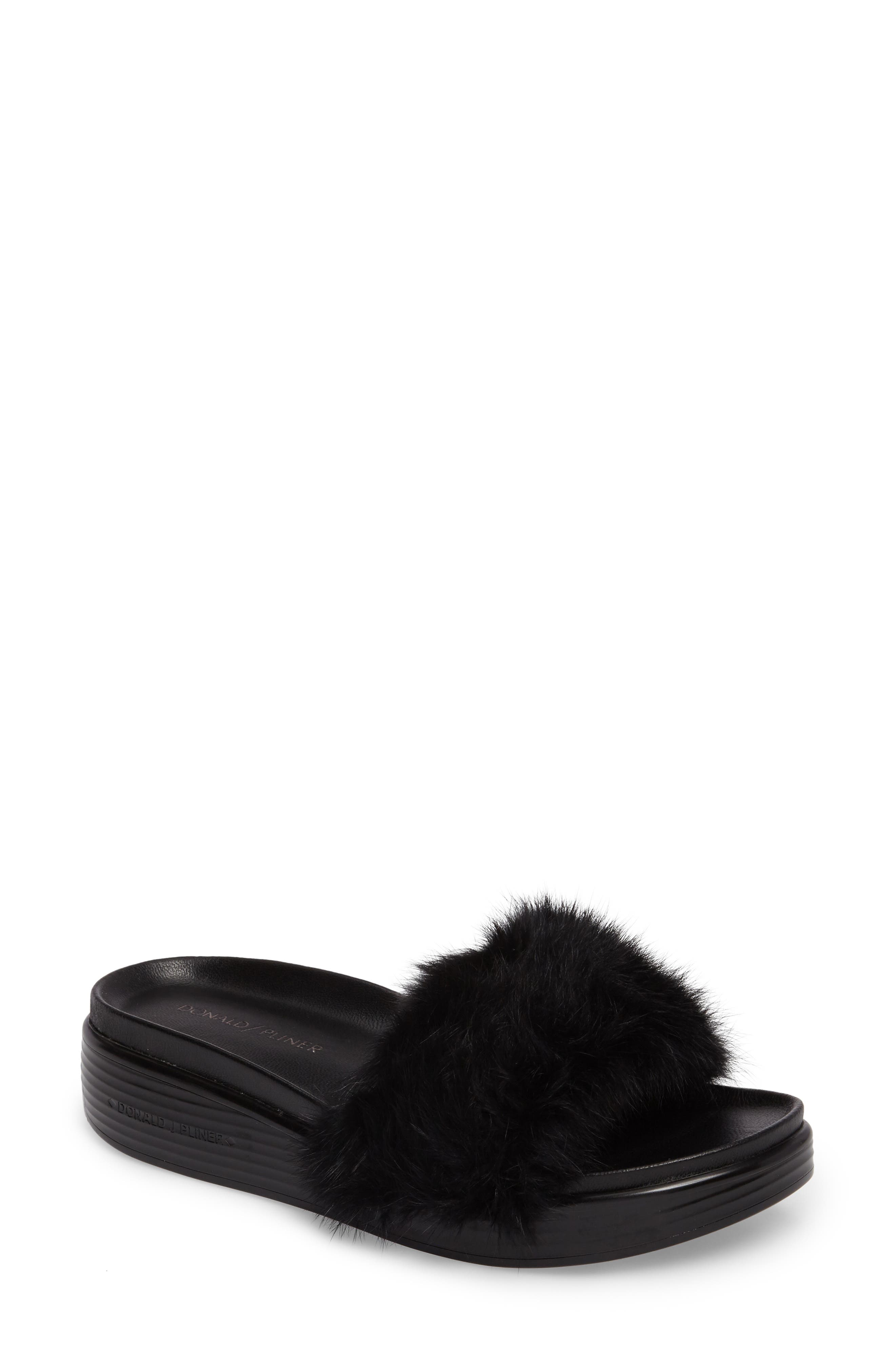 donald pliner black slides