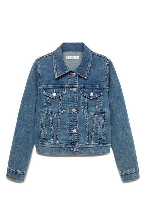 Shop Mango Denim Trucker Jacket In Medium Blue