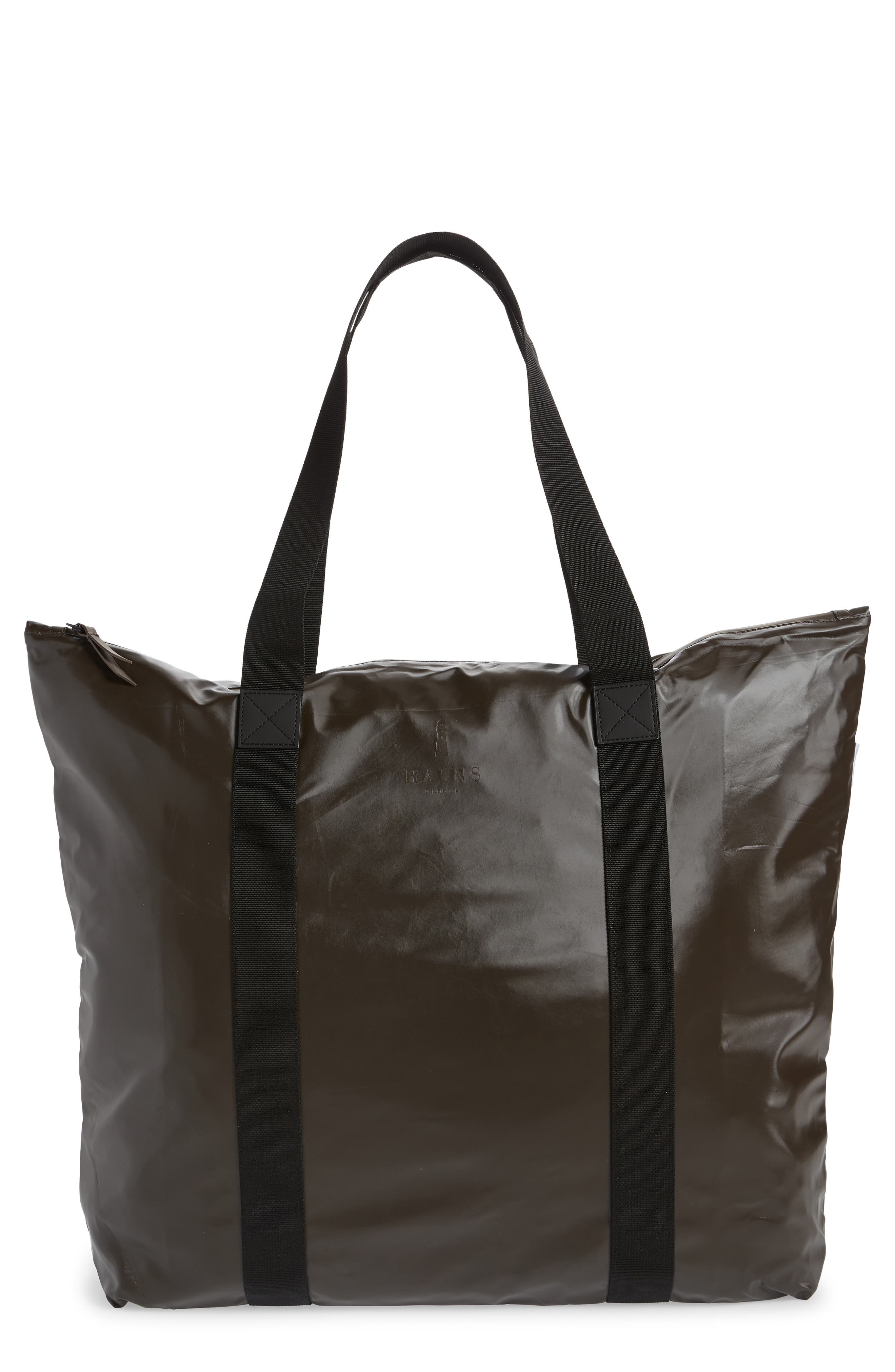Rains All-weather Tote Bag In Shiny Brown