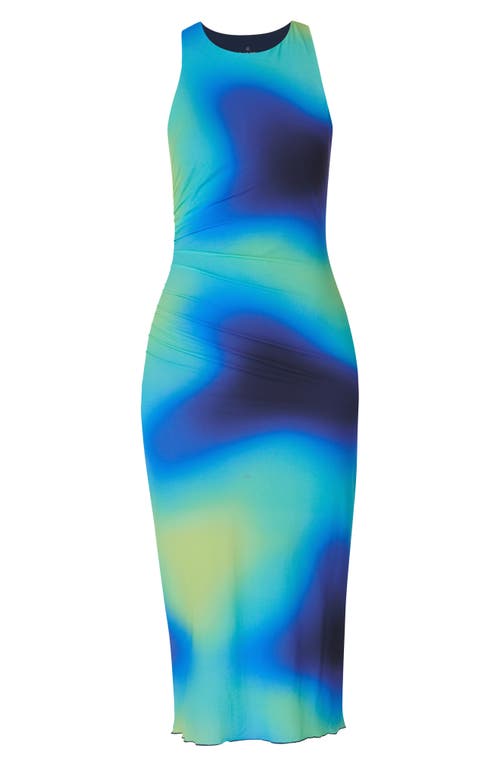 Shop Sweaty Betty Shayla Print Racerback Maxi Dress In Blue Large Tropics Print