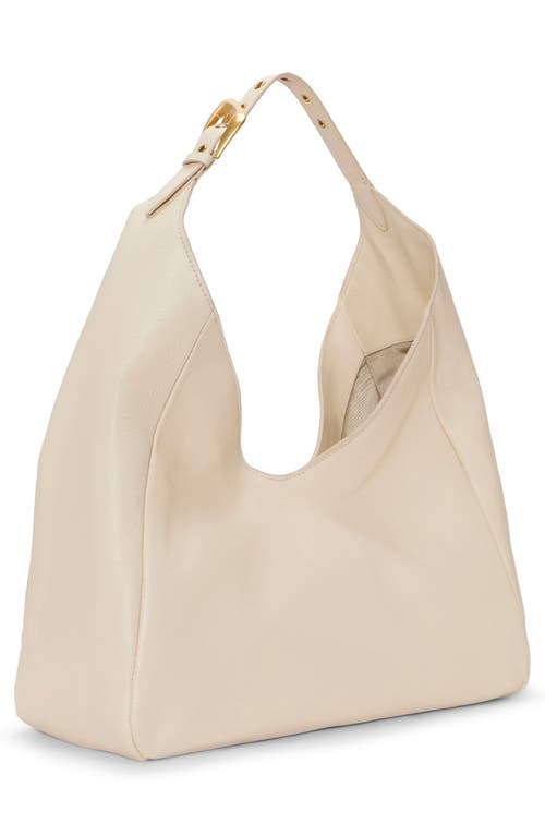 Shop Vince Camuto Marza Leather Shoulder Bag In Warm Vanilla