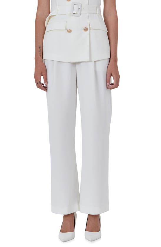 Shop Endless Rose Pleated Pants In Ivory