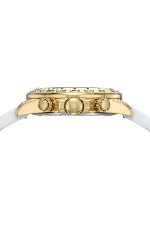 Shop Porsamo Bleu Alexis Chronograph Sport Silicone Watch, 37mm In Gold/white