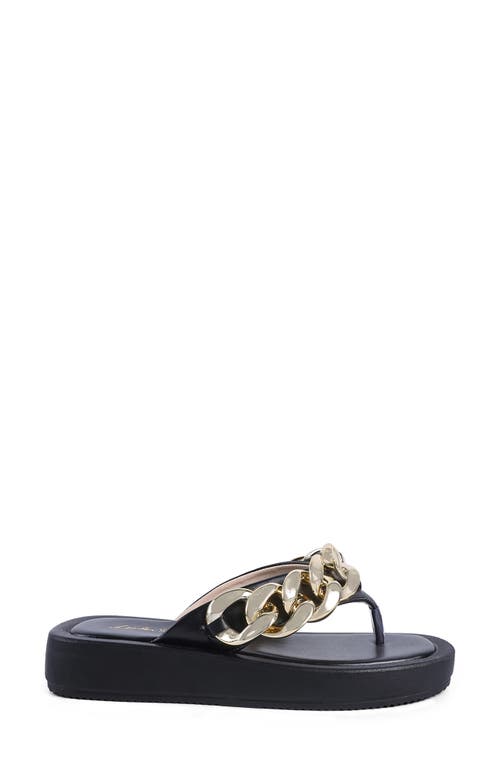 London Rag Chain Flip Flop Sandal In Black