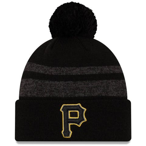 Show off your team pride and style in this Pittsburgh Steelers New Era  Black Dart Cuff Pom Tech Knit Hat…