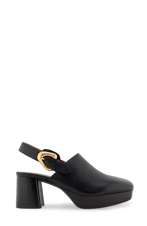 Shop Aerosoles Sumari Slingback Platform Clog In Black Leather