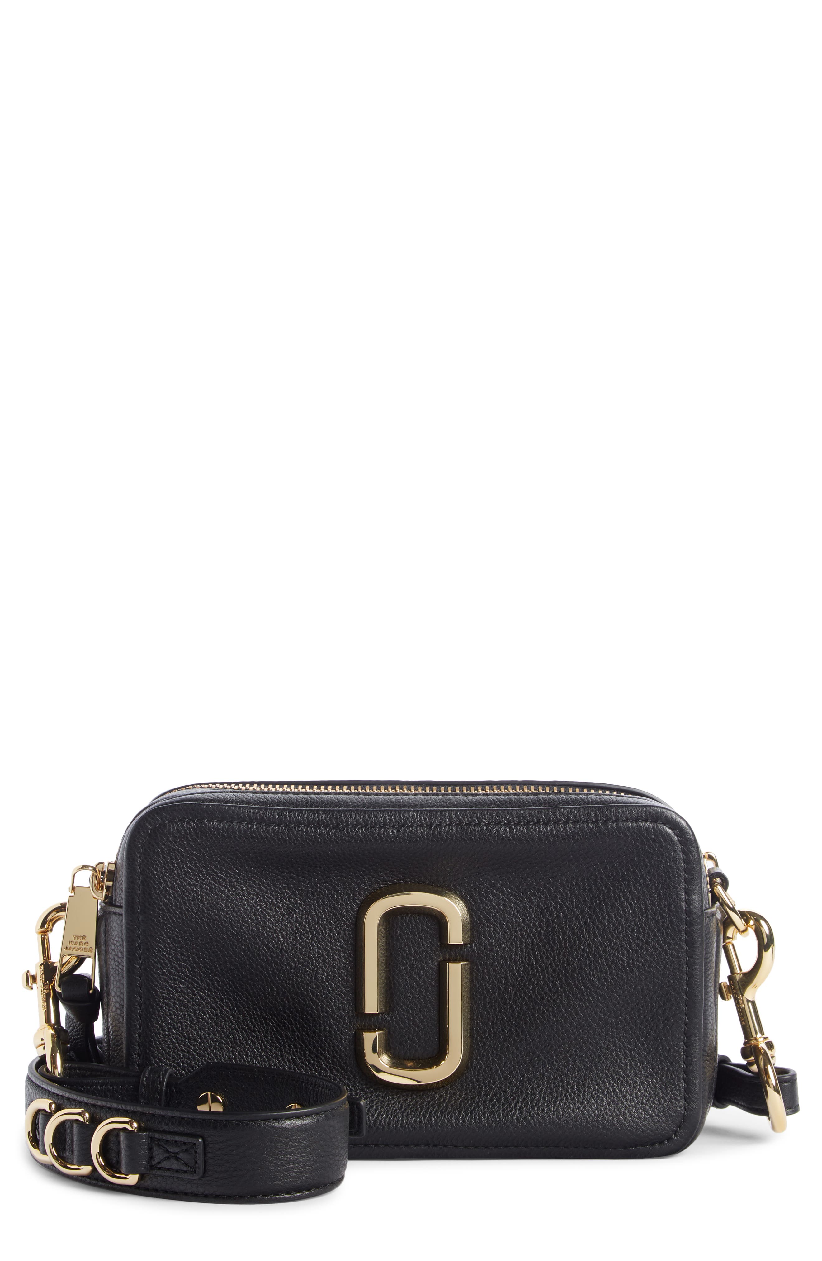 marc jacobs black leather crossbody bag