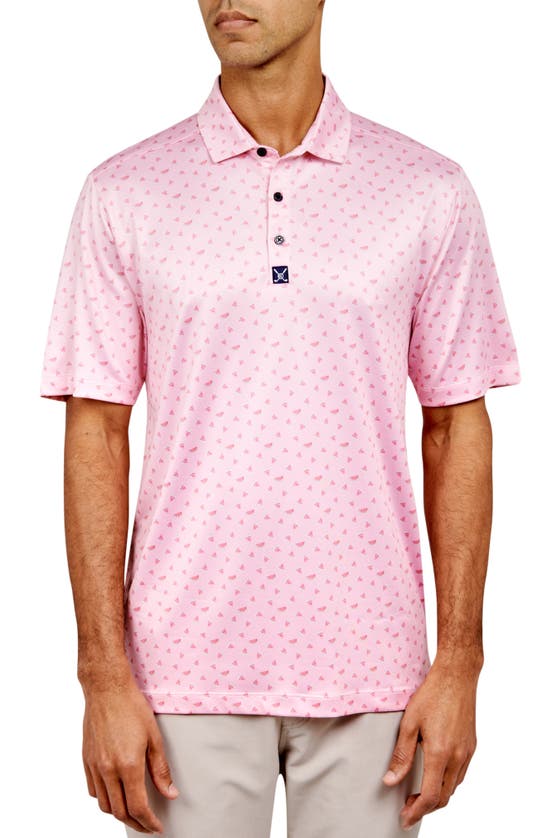 Shop Construct Watermelon Golf Polo Shirt In Pink
