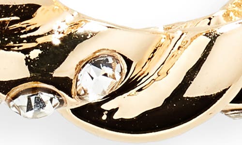 Shop Stephan & Co. Twisted Crystal Hoop Earrings In Gold